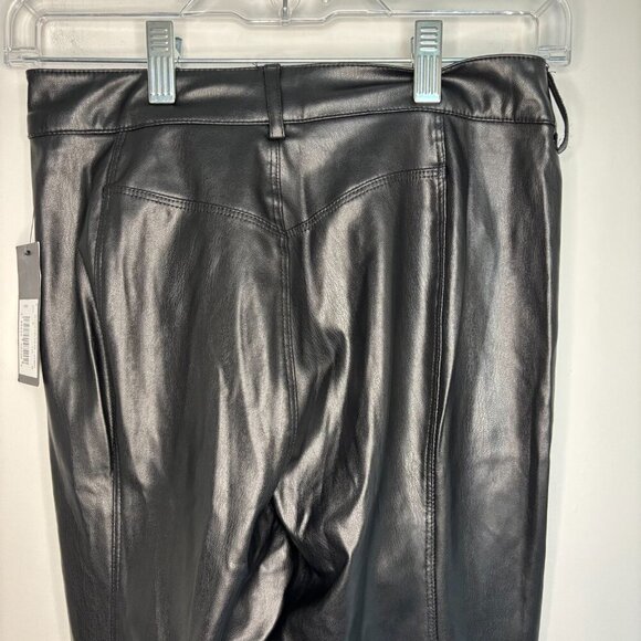 GUESS NEW Faux Leather Skinny Pants Womens 6 Black Zipper Pockets - Picture 2 of 7